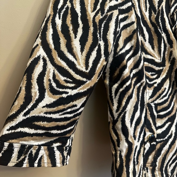 Charter Club Black and White Zebra Print Blouse - Picture 4 of 5